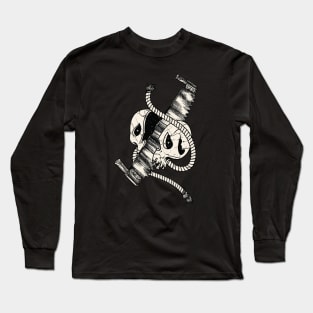 Cut Wood till death Lumberjack Skull Long Sleeve T-Shirt